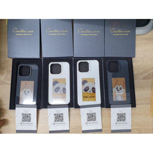 Creative Case Coque iPhone DIY Smart NFC Écran 3.7 avec Résolution 400*800, Supporte le Montage Magnétique et la Charge Sans Fil