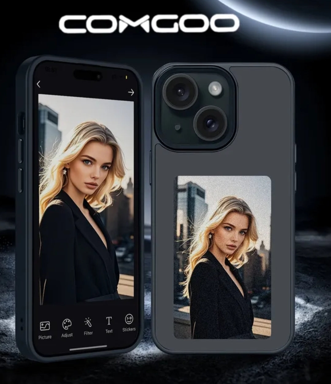 Creative Case Coque iPhone DIY Smart NFC Écran 3.7 avec Résolution 400*800, Supporte le Montage Magnétique et la Charge Sans Fil