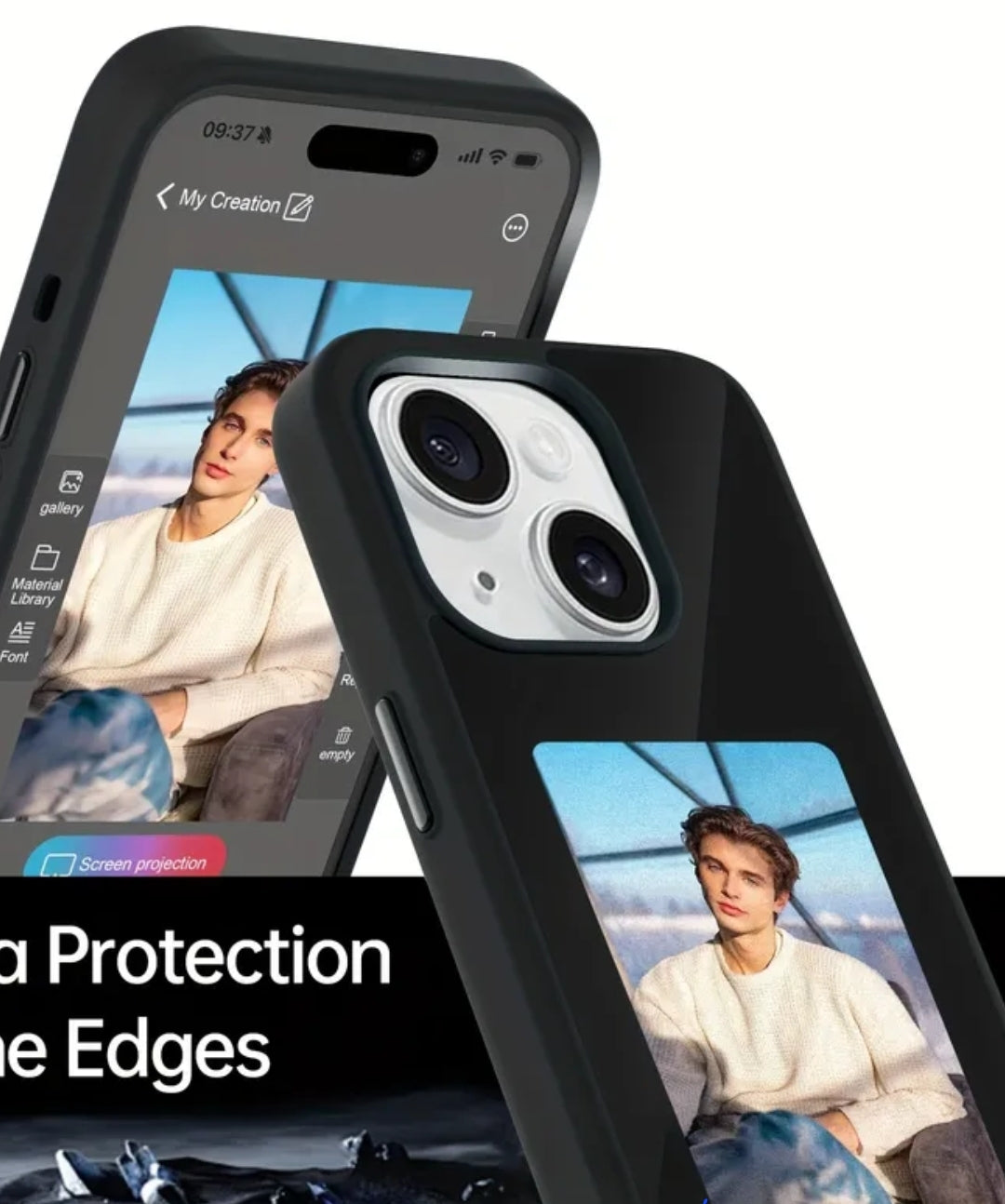 Creative Case Coque iPhone DIY Smart NFC Écran 3.7 avec Résolution 400*800, Supporte le Montage Magnétique et la Charge Sans Fil